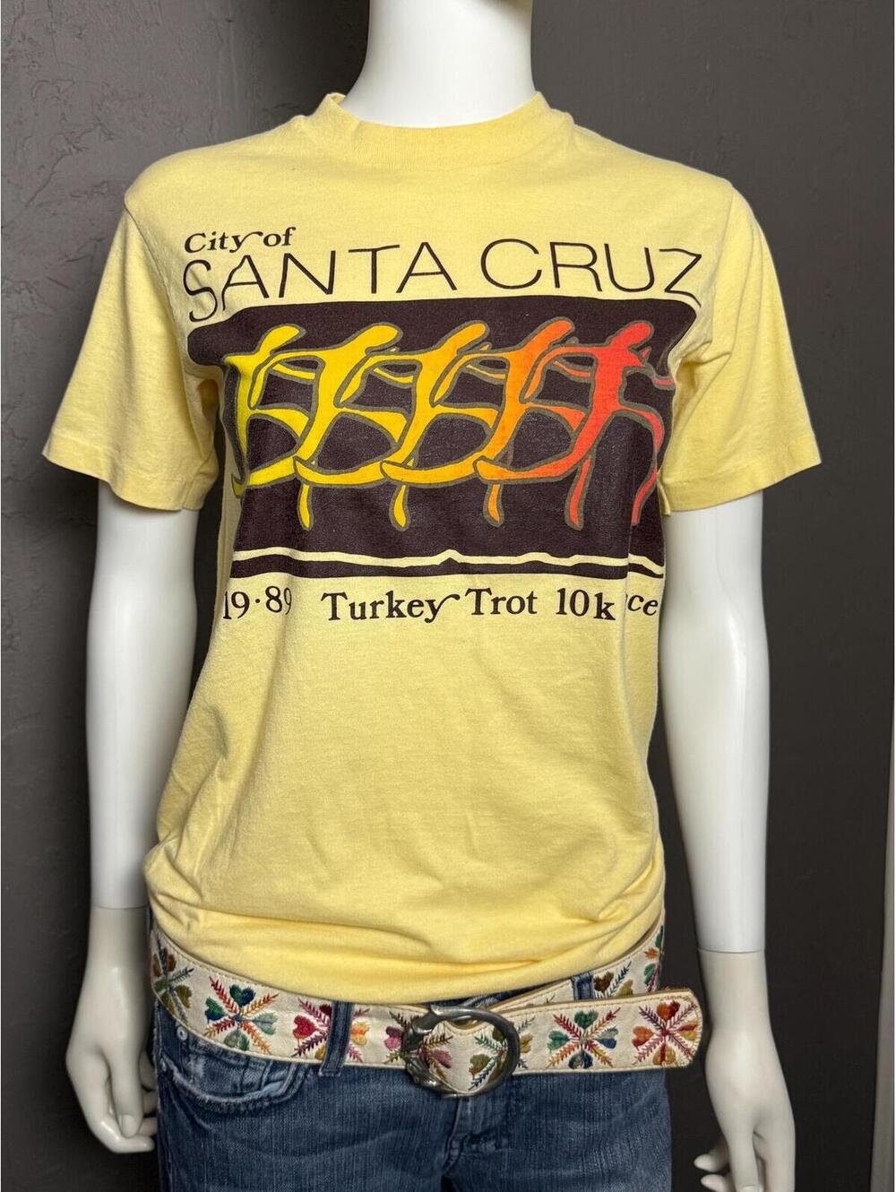 1980's Single Stitch Santa Cruz Turkey Trot T-shirt size Small tag
